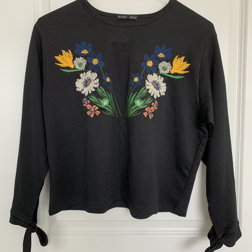 Zara Embroidered Floral Blouse